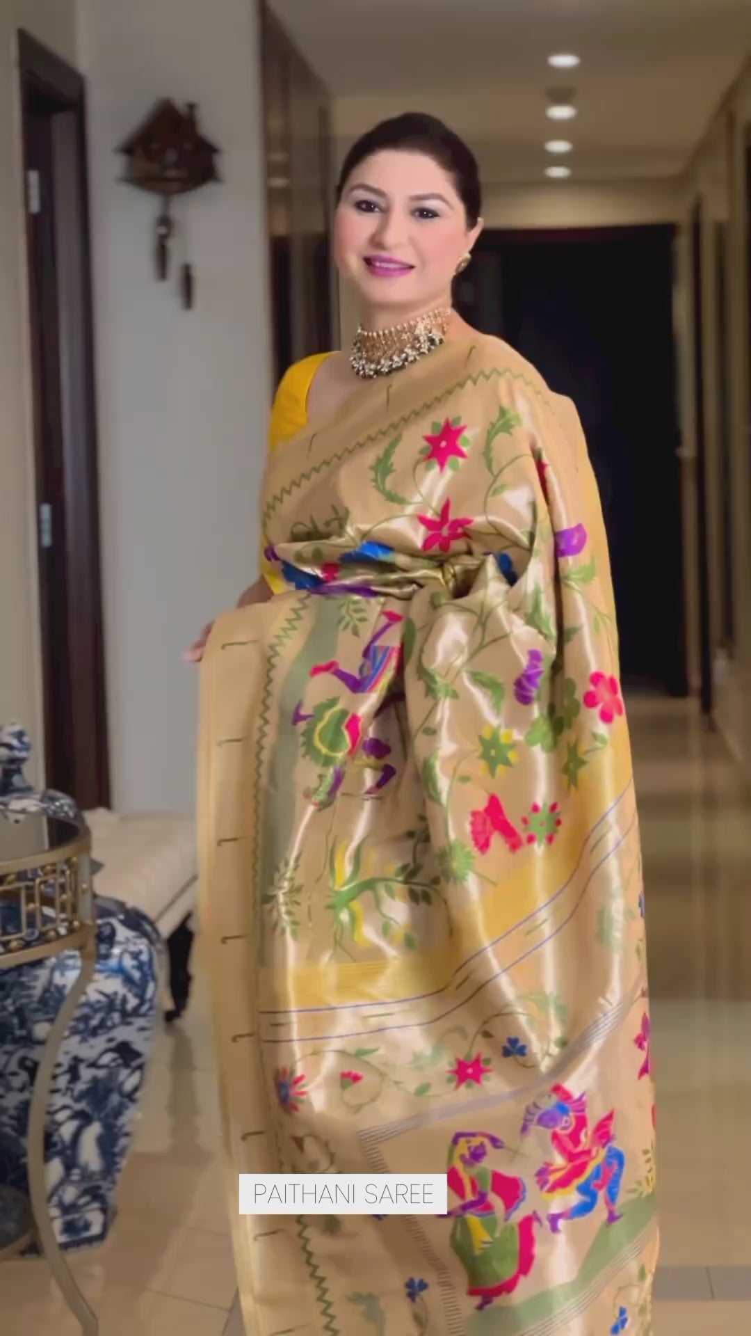 Buy MySilkLove Equator Yellow Woven Paithani Silk Saree Online