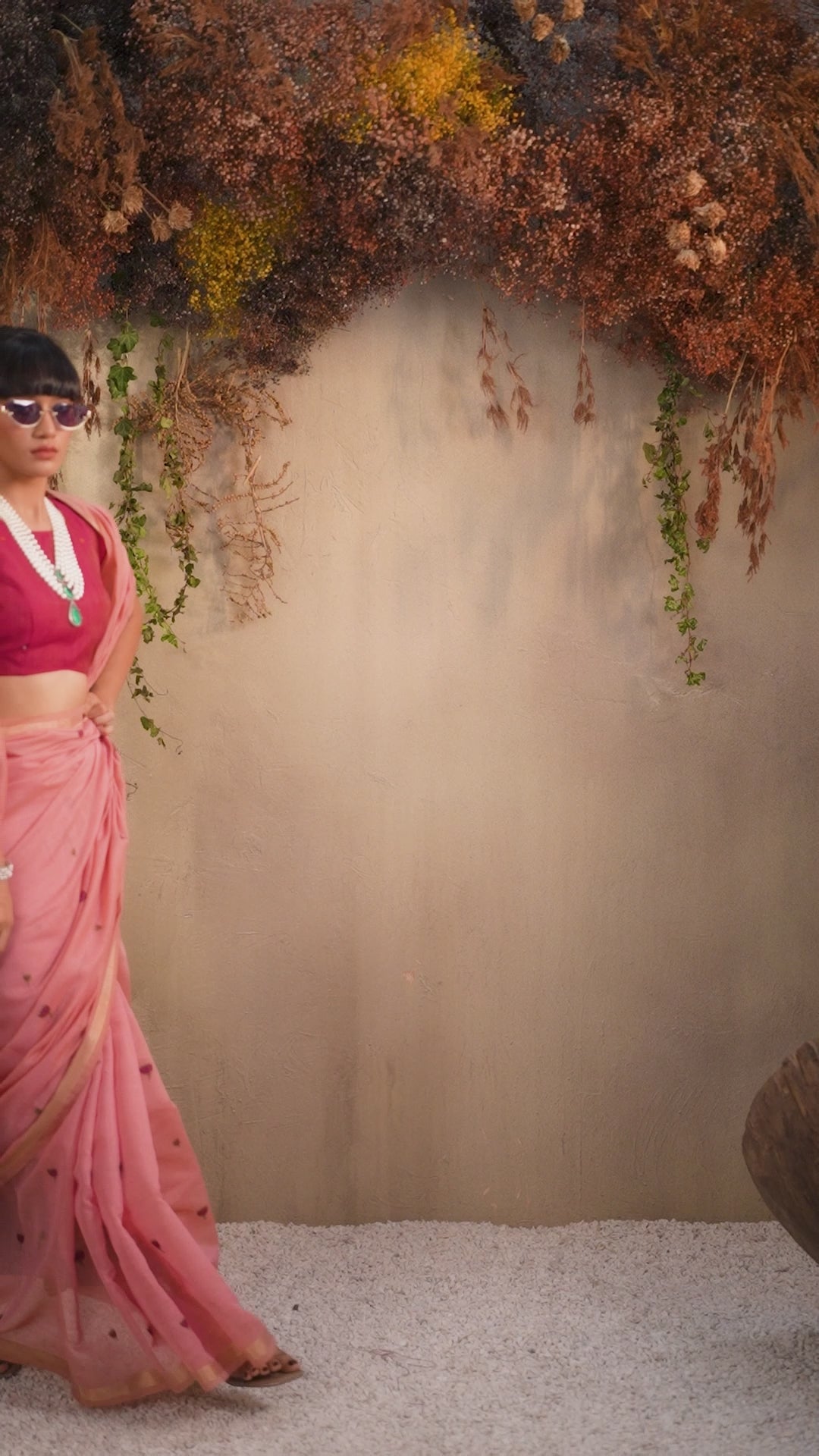 Buy MySilkLove Rose Pink Handloom Cotton Saree Online