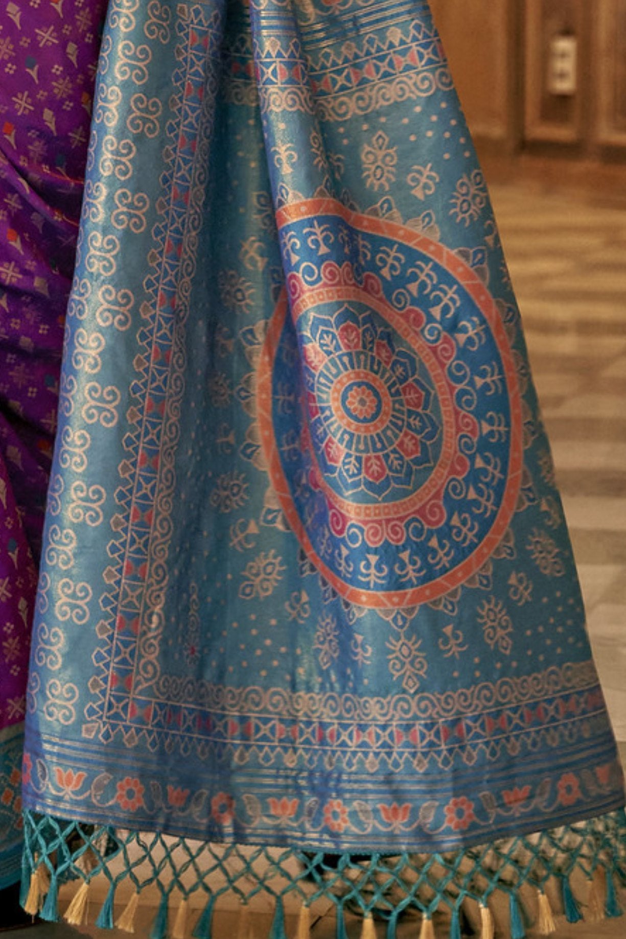 Buy MySilkLove Hopbush Purple Woven Patola Silk Saree Online