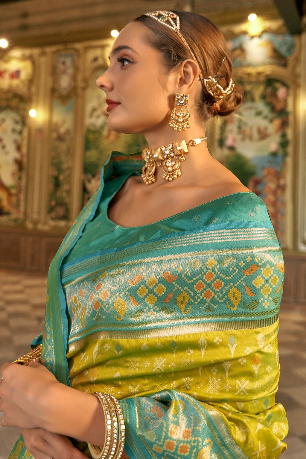 MySilkLove Earls Green Woven Patola Silk Saree