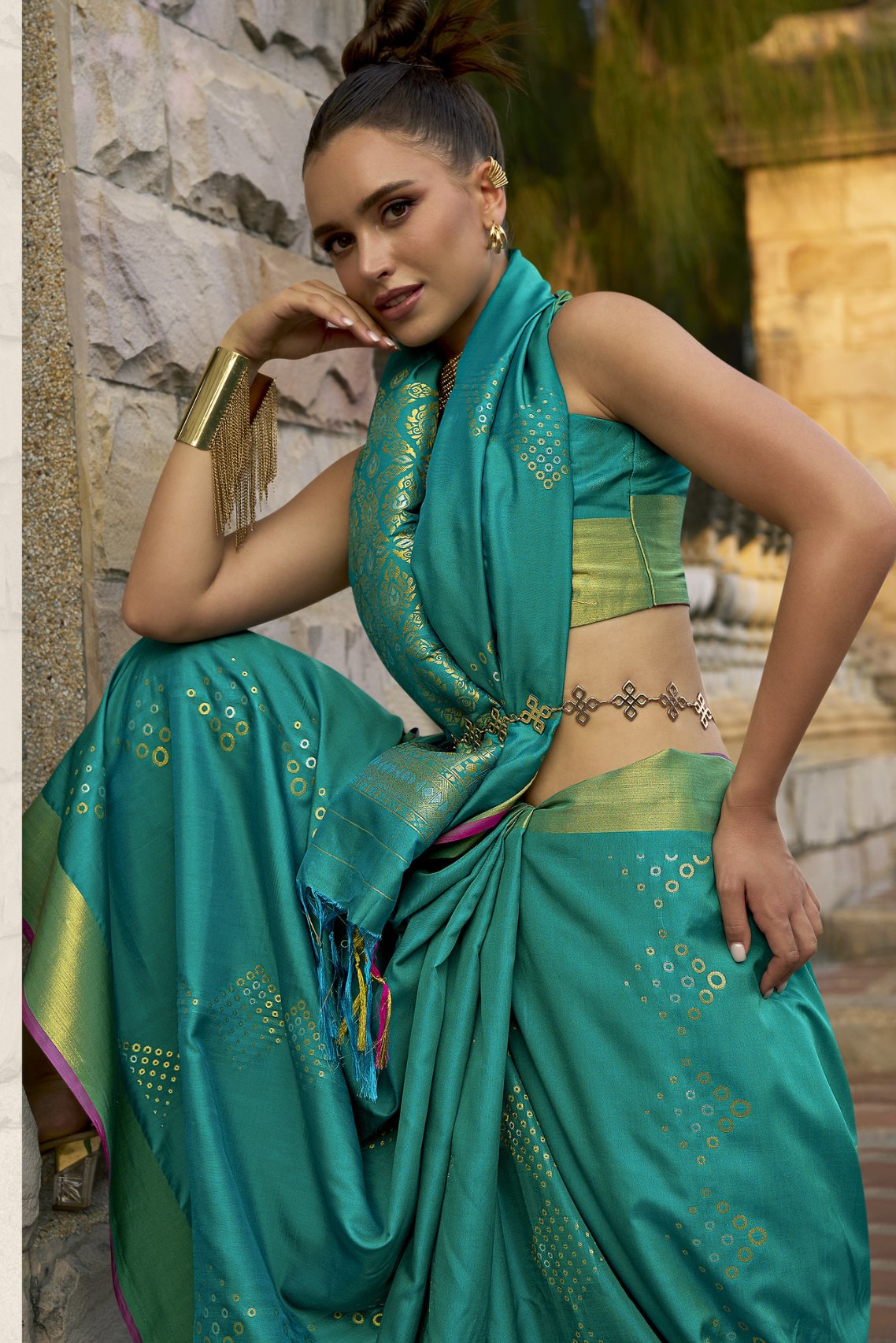 MySilkLove Lochinvar Green Banarasi Handloom Saree