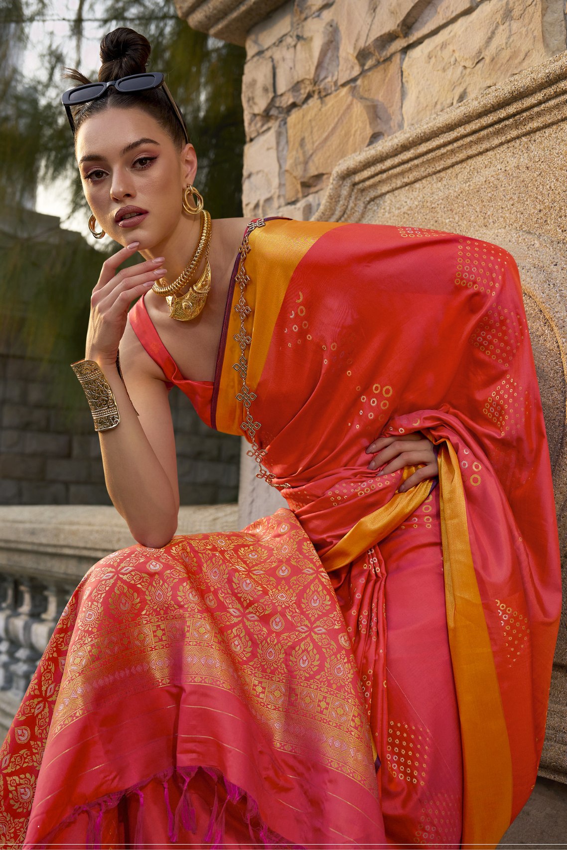 MySilkLove Pumkin Orange Banarasi Handloom Saree