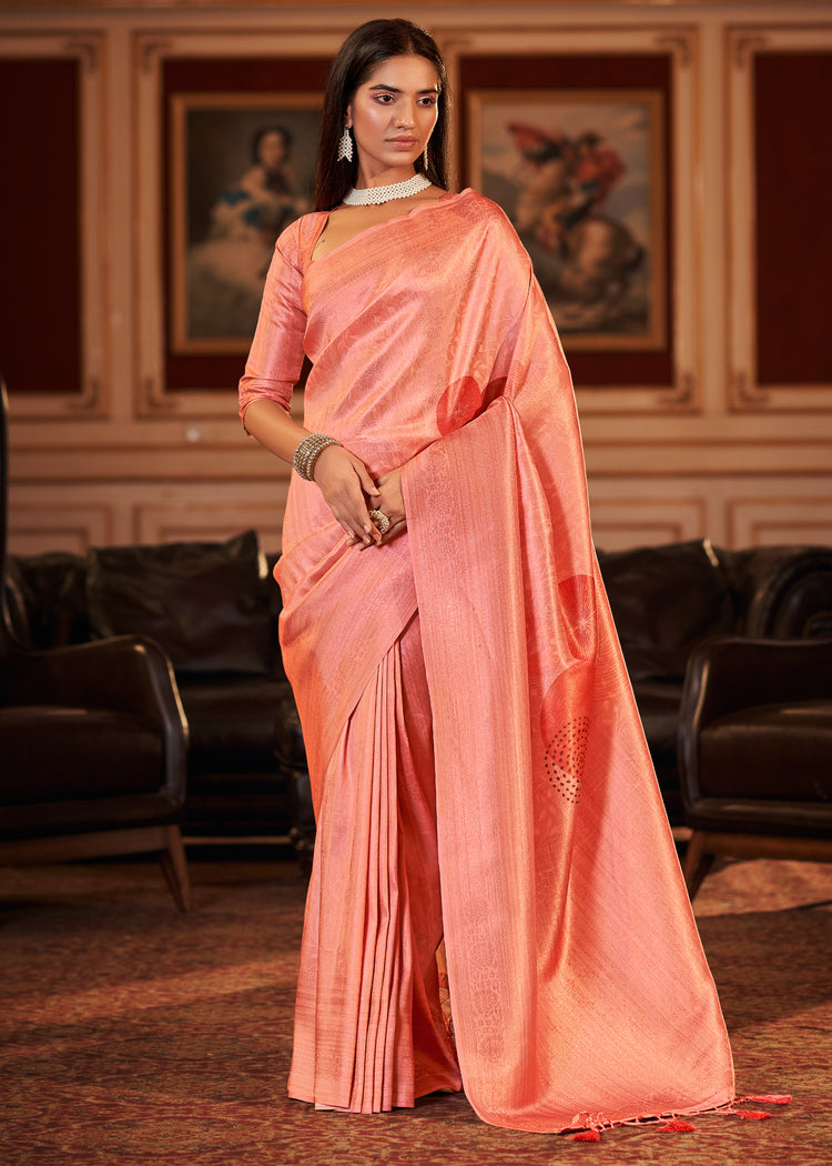 Buy MySilkLove Vivid Pink Woven Banarasi Silk Saree Online