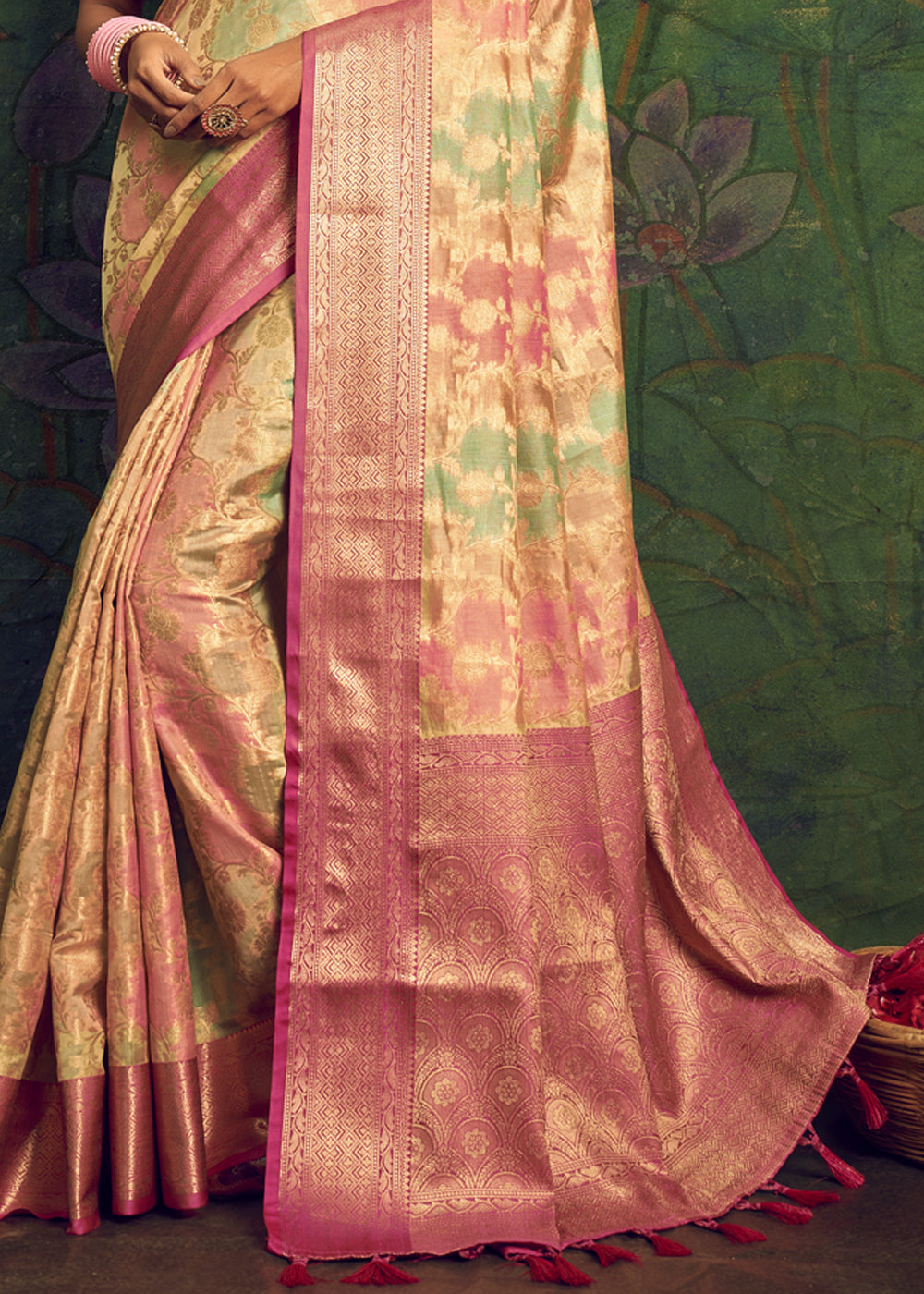 Buy MySilkLove Multicolor Harvest Woven Banarasi Rangkath Silk Saree Online