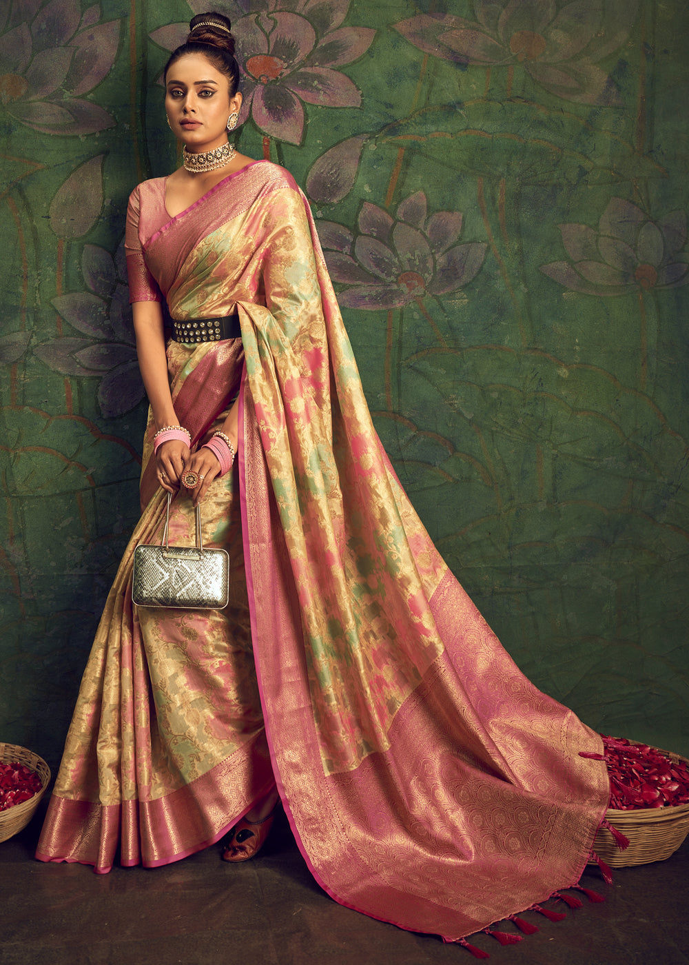 Buy MySilkLove Multicolor Harvest Woven Banarasi Rangkath Silk Saree Online