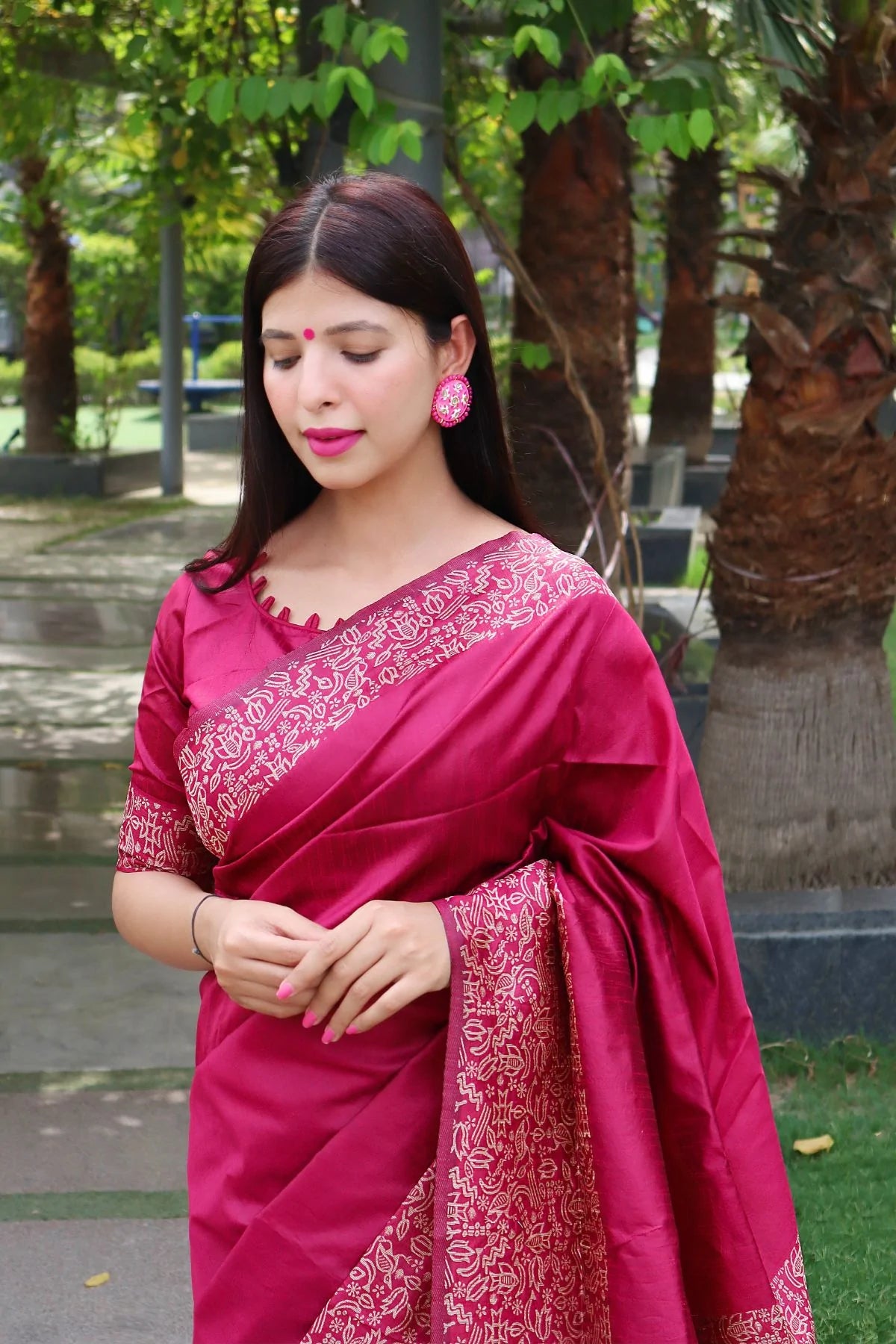 MySilkLove Monarch Pink Banarasi Raw Silk Saree