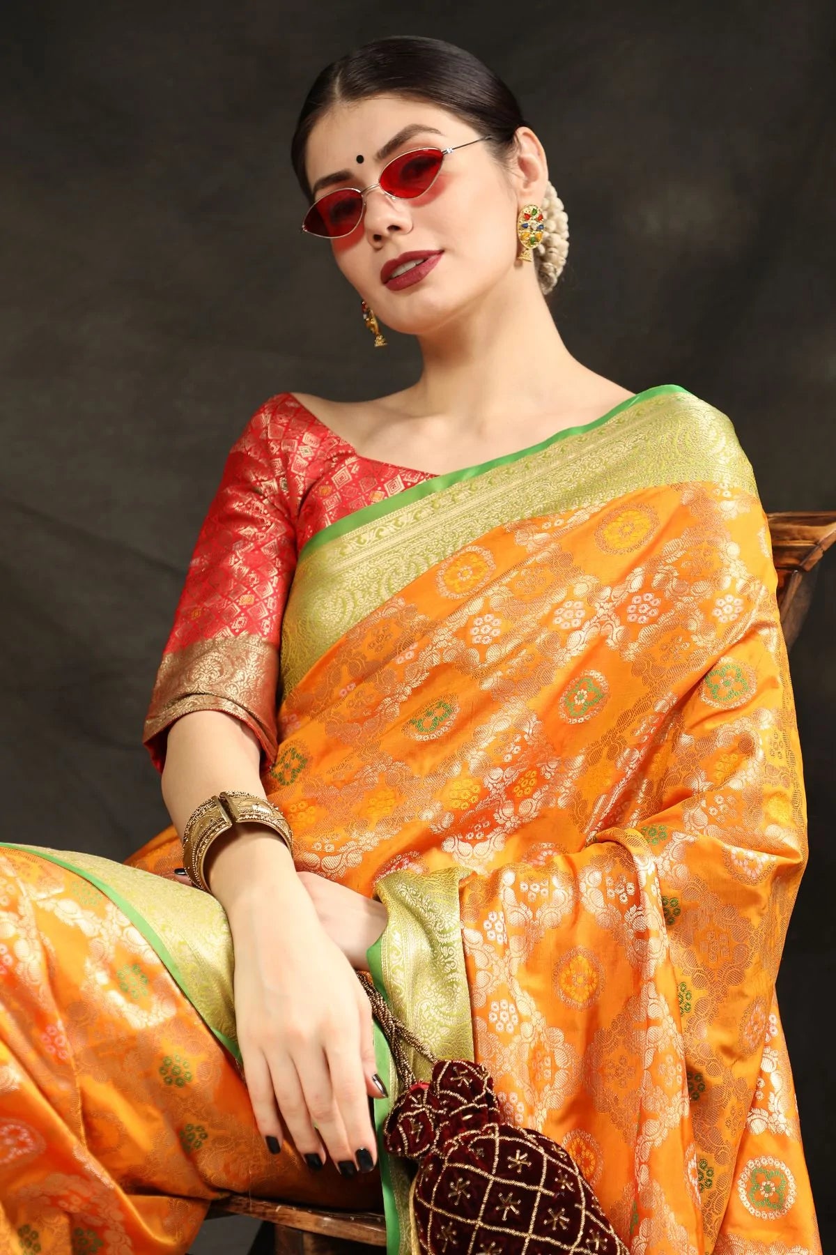 MySilkLove Casablanca Yellow  Woven Banarasi Silk Saree