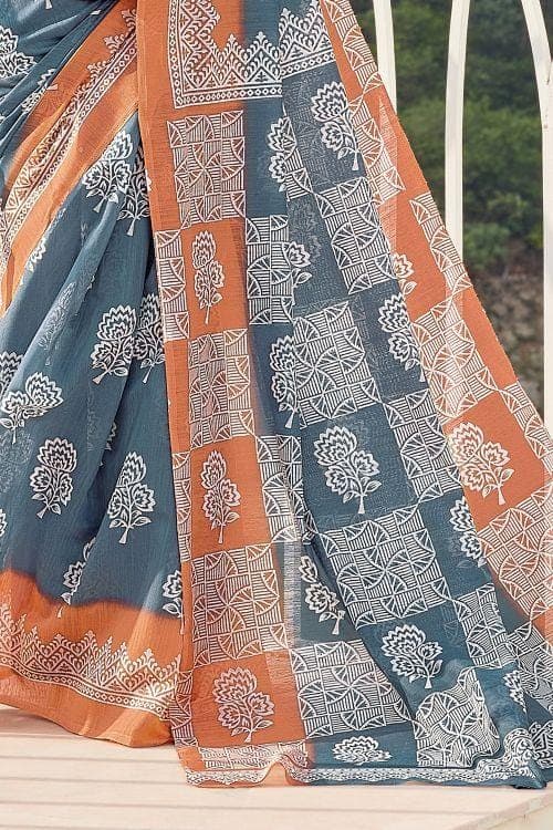 Buy MySilkLove Heather Grey Cotton Saree Online