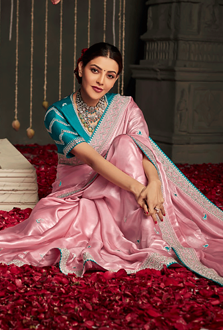 Buy MySilkLove Beauty Bush Pink Zari Woven Designer Banarasi Saree Online