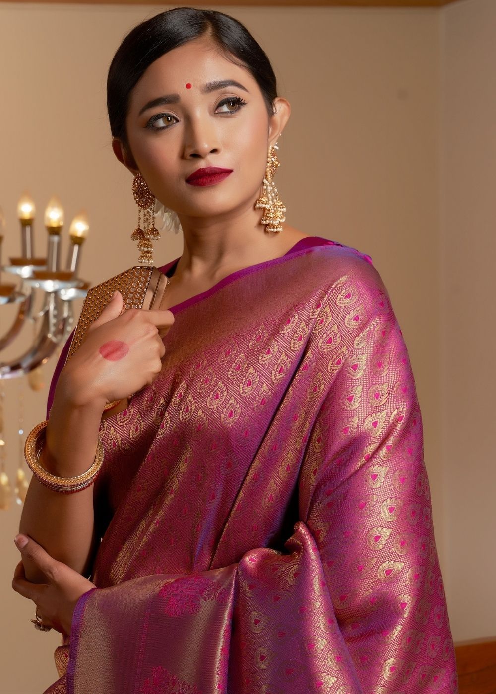 Buy MySilkLove Matrix Purple Zari Woven Kanjivaram silk Saree Online