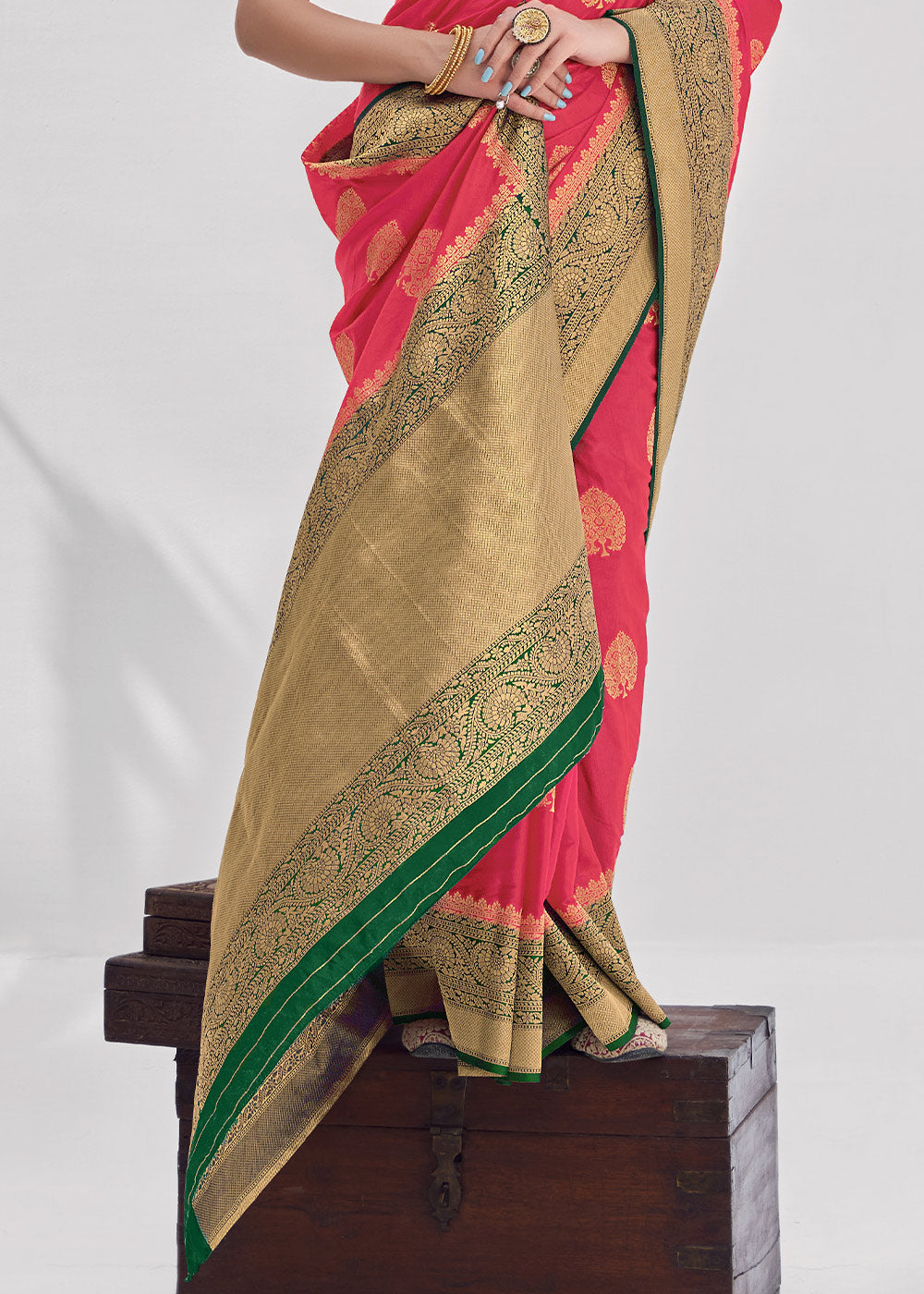 Buy MySilkLove Shiraz Pink Zari Woven Organza Silk Saree Online