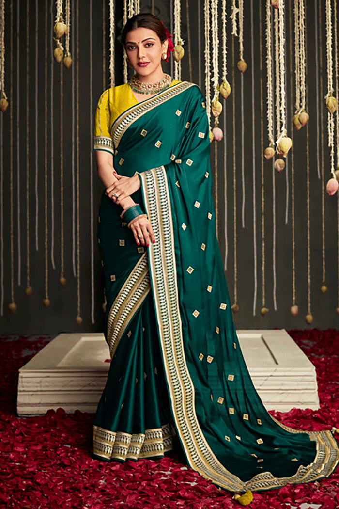 Buy MySilkLove Firefly Green Zari Woven Designer Banarasi Saree Online