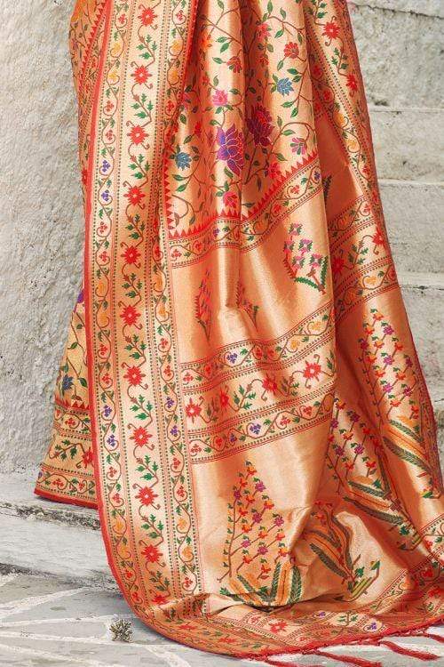 MySilkLove Golden Zari woven Paithani Saree