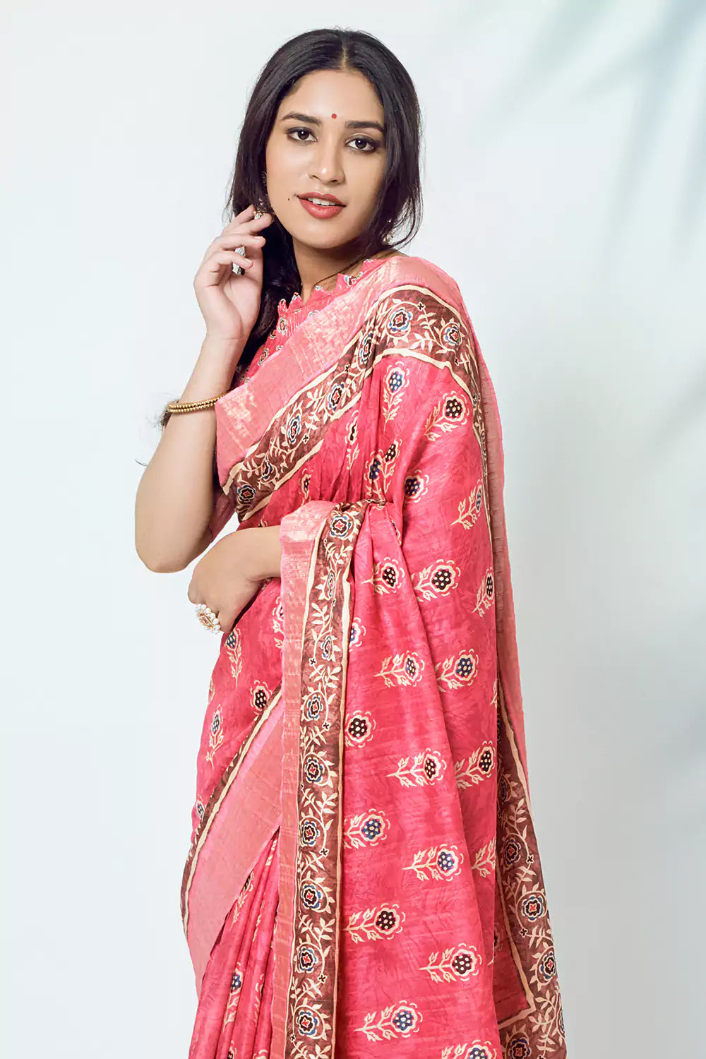 Buy MySilkLove Mandy Pink Soft Kotha Silk Saree Online