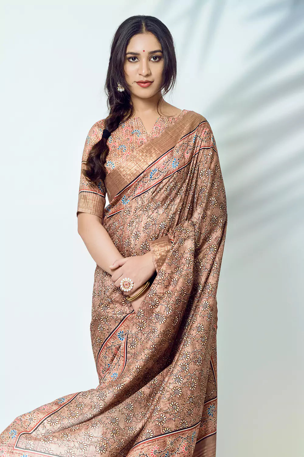 Buy MySilkLove Chocolate Brown Soft Kotha Silk Saree Online