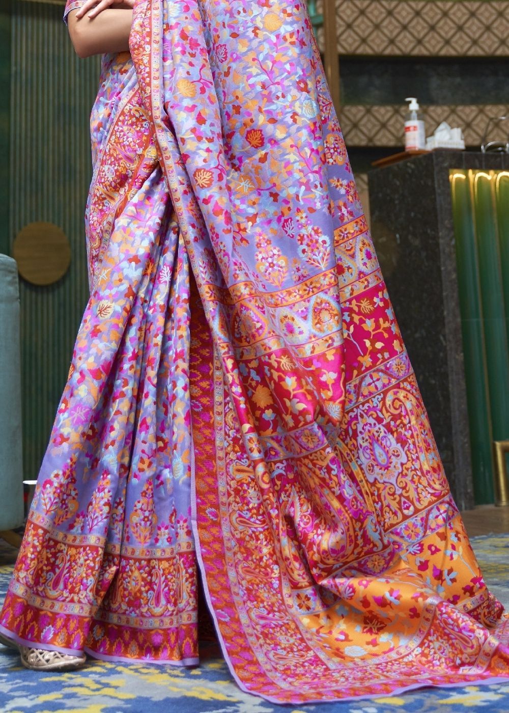 Buy MySilkLove Kimberly Purple Banarasi Jamawar Woven Silk Saree Online