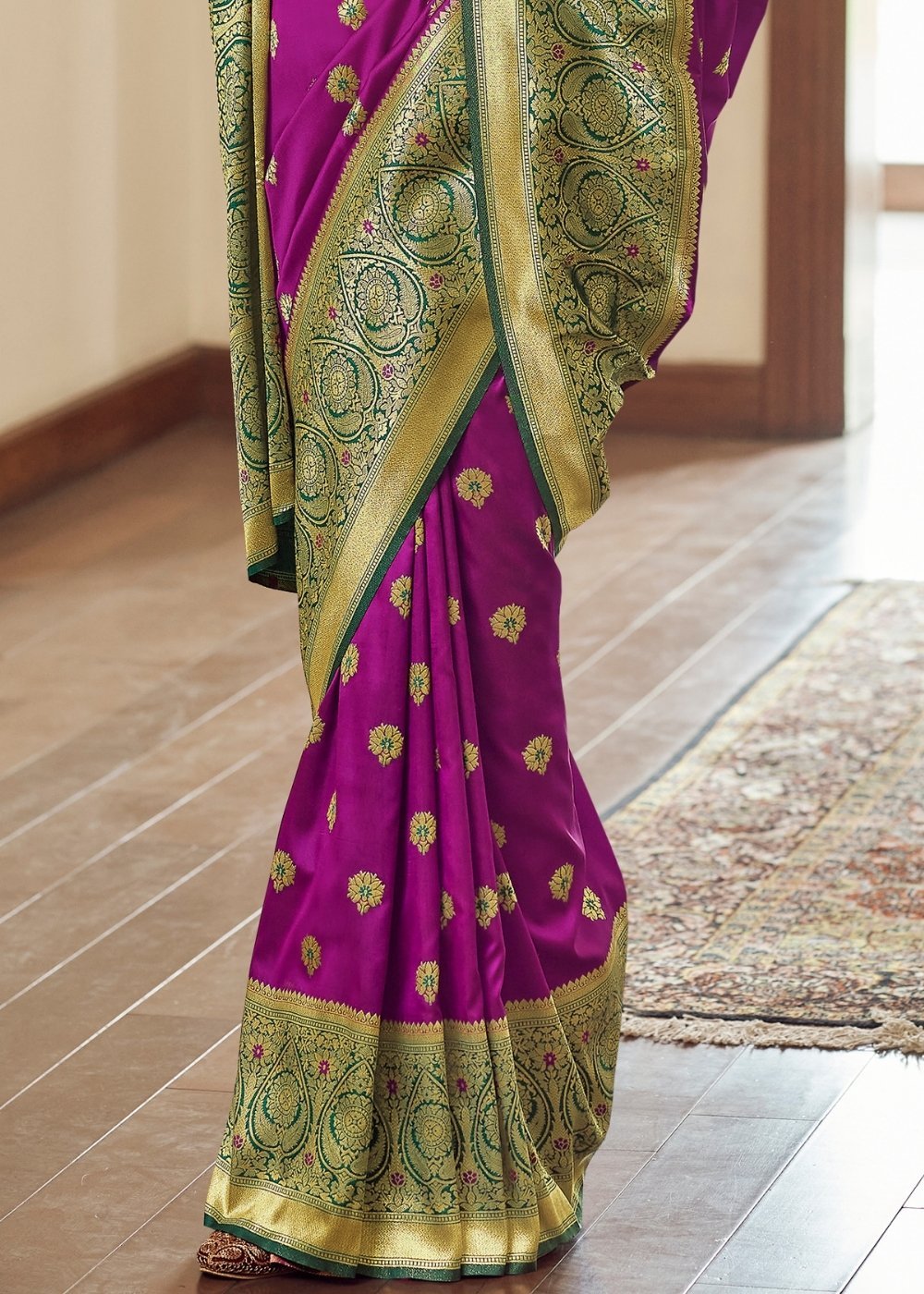 Buy MySilkLove Finn Purple Zari Woven Banarasi Silk Saree Online