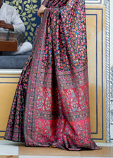Haiti Black Kashmiri Jamawar  Banarasi woven silk Saree
