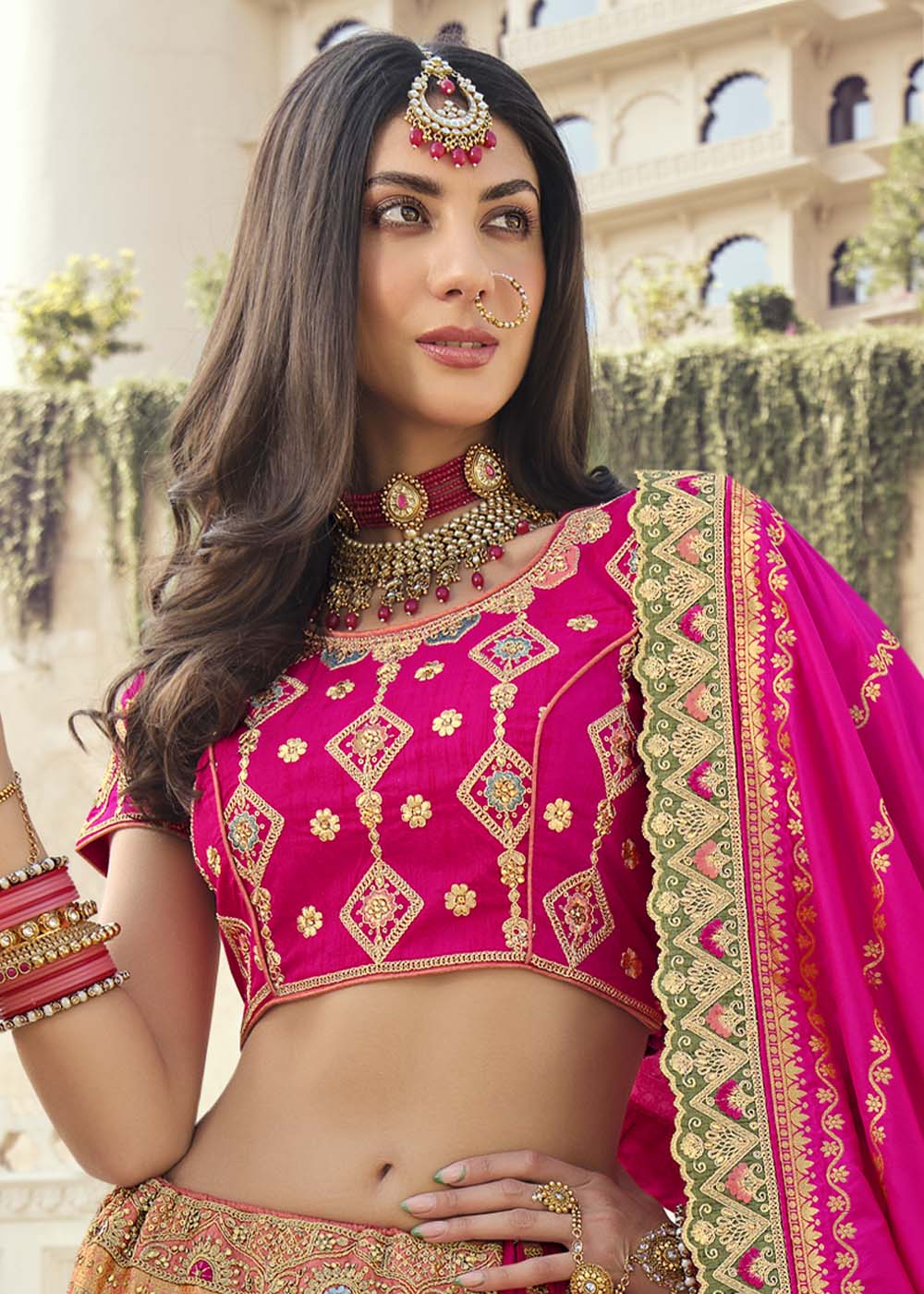 Buy MySilkLove Cabaret Pink Banarasi Silk Lehenga Choli Online