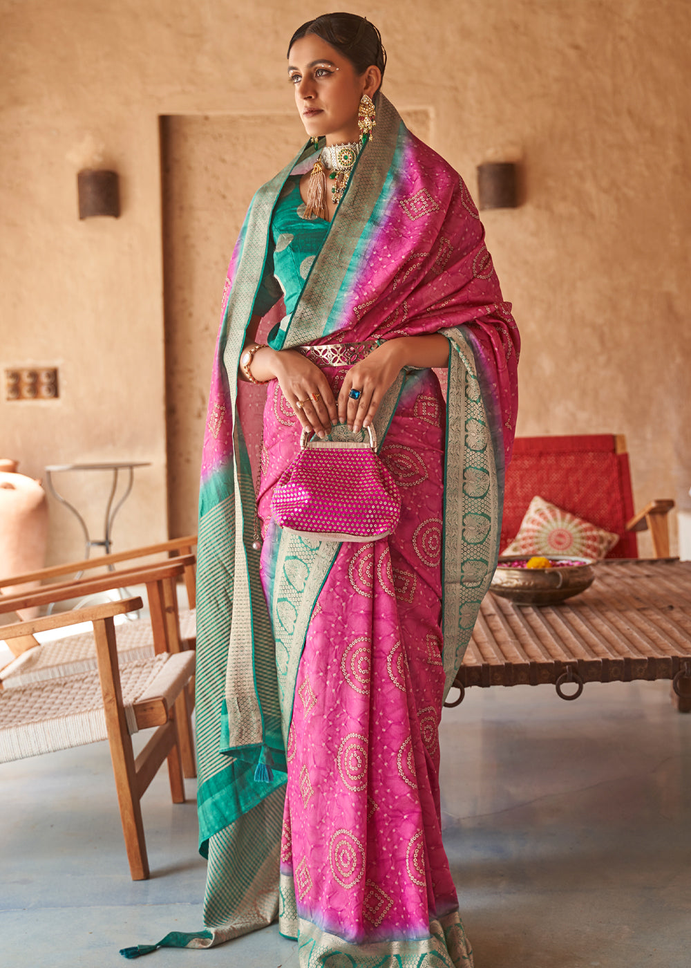 Buy MySilkLove Hippie Pink Zari Woven Banarasi Saree Online