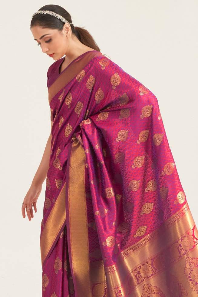 MySilkLove Camelot Purple Zari Woven Banarasi Saree