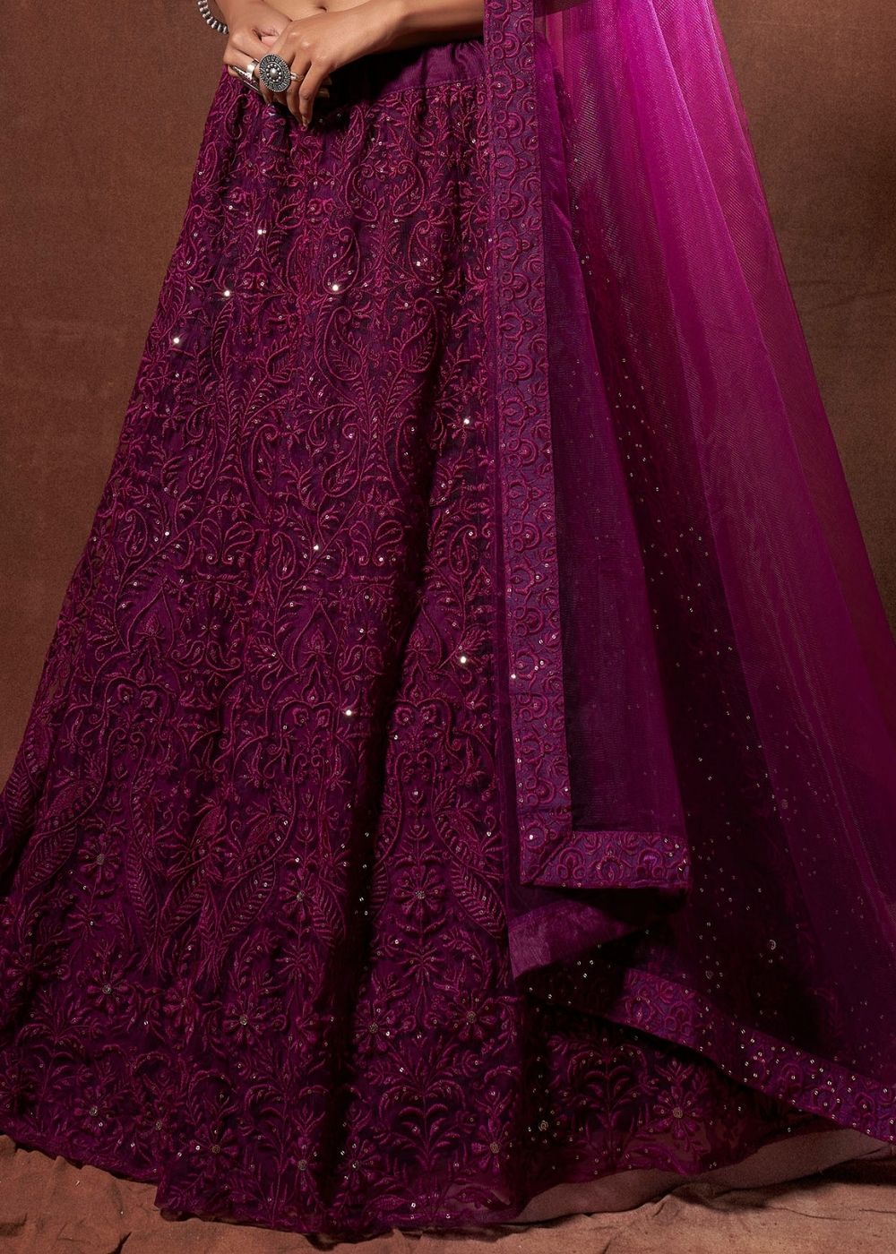 Buy MySilkLove Camelot Purple Designer Soft Net Lehenga Choli Online