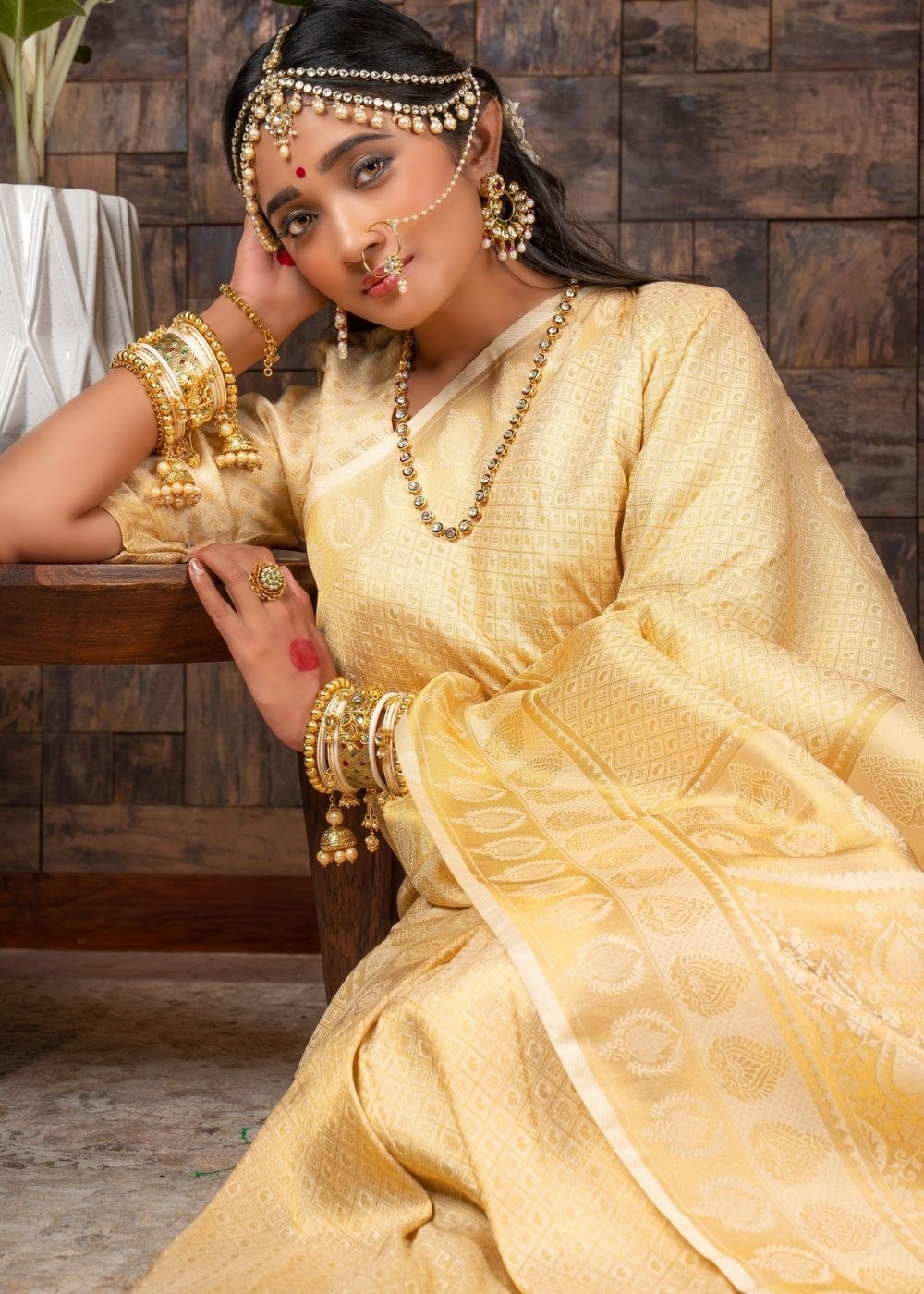 Buy MySilkLove New Orleans Golden Zari Woven Kanjivaram Silk Saree Online