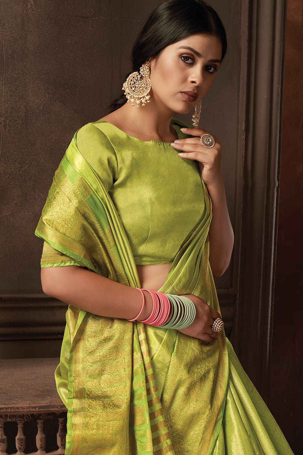 MySilkLove Pastel Green Organza Saree