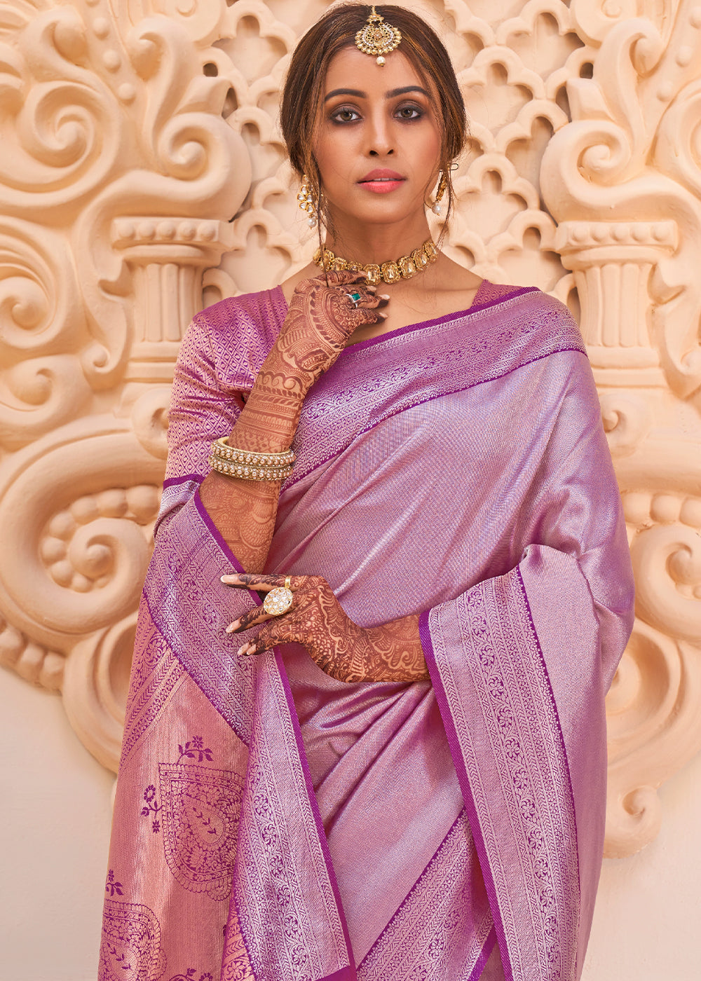 MySilkLove Careys Purple Zari Woven Designer Saree