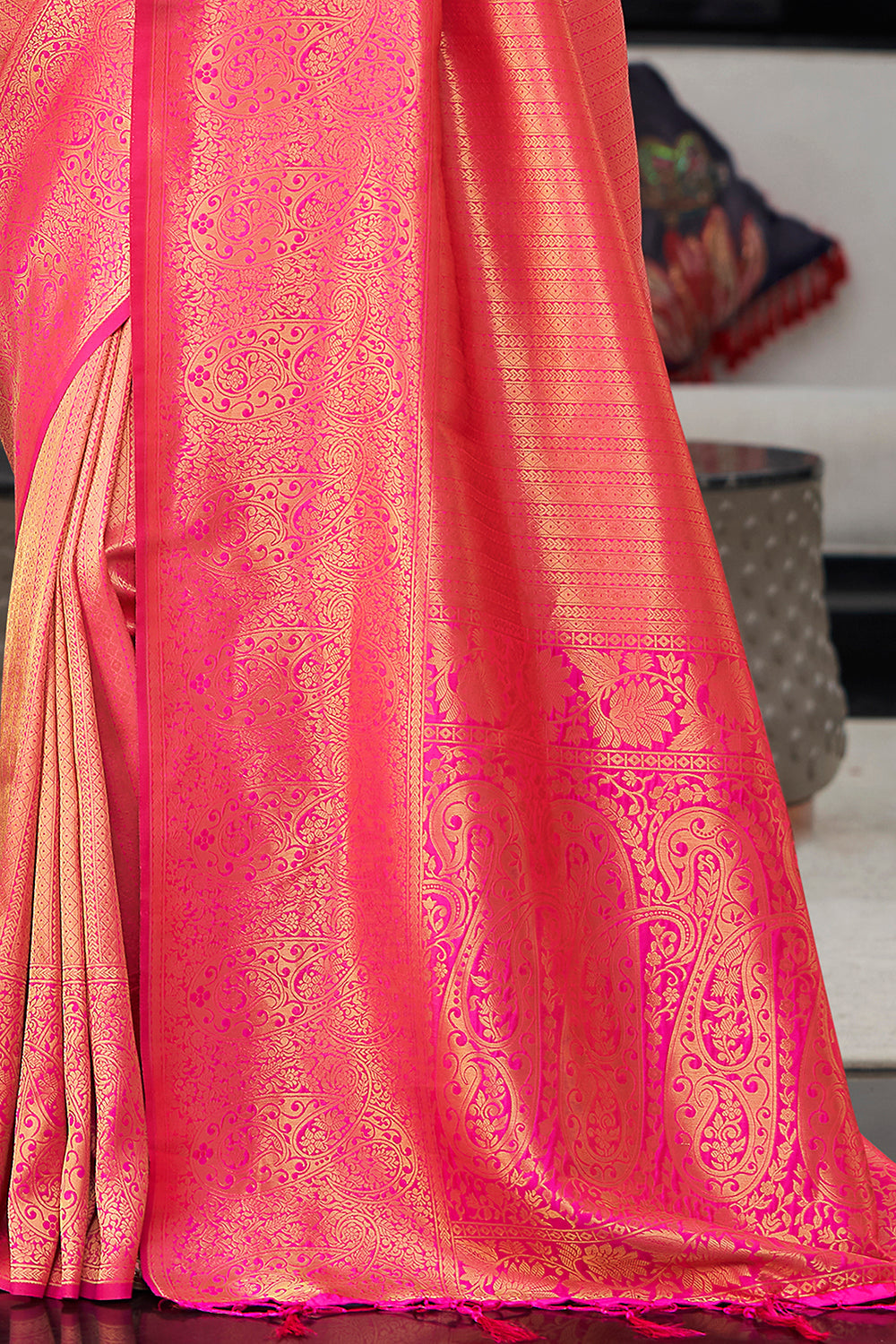 Buy MySilkLove Froly Pink Soft Kanjivaram Silk Saree Online