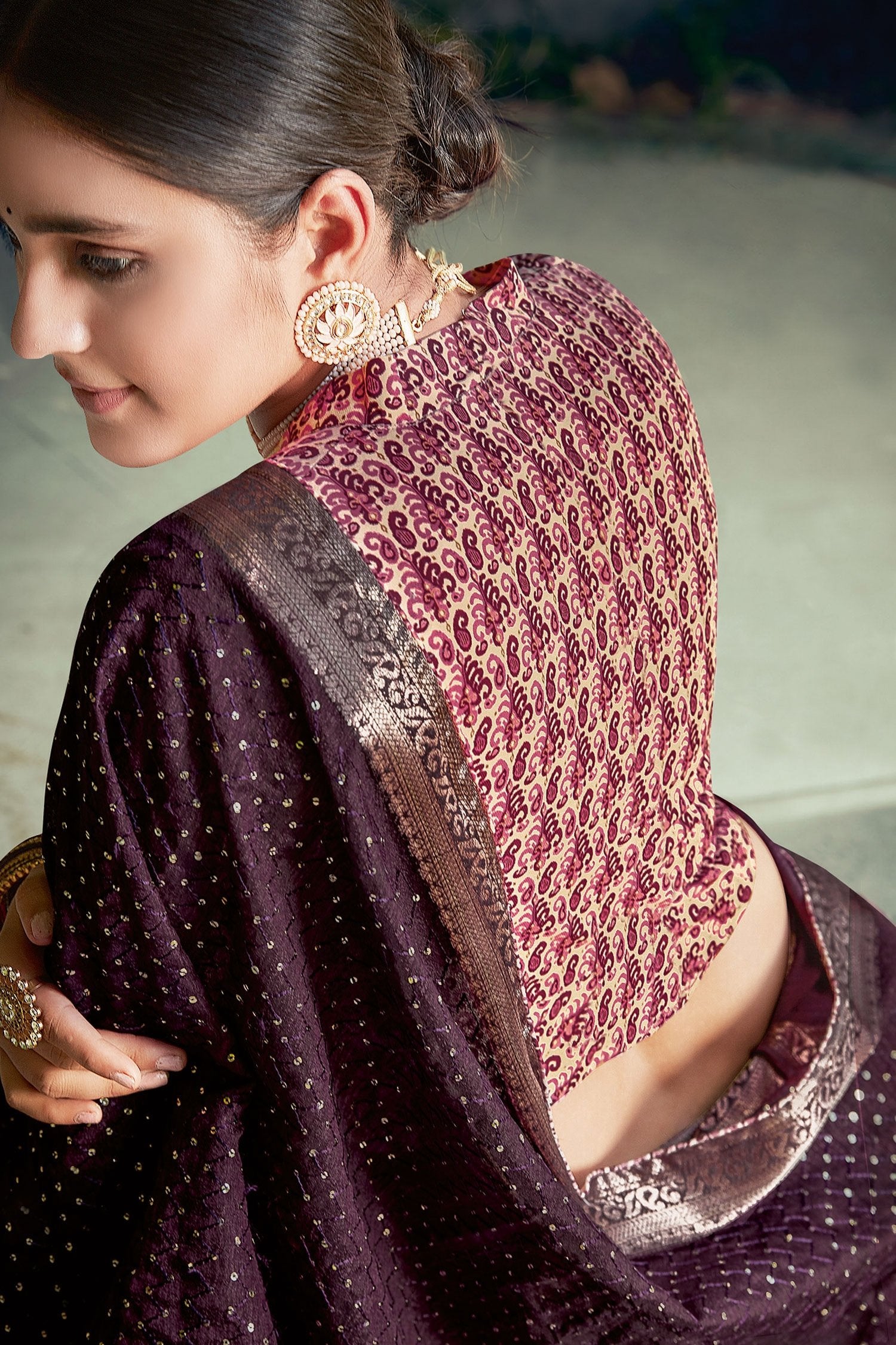 Buy MySilkLove Livid Purple Embroidered Cotton Saree Online