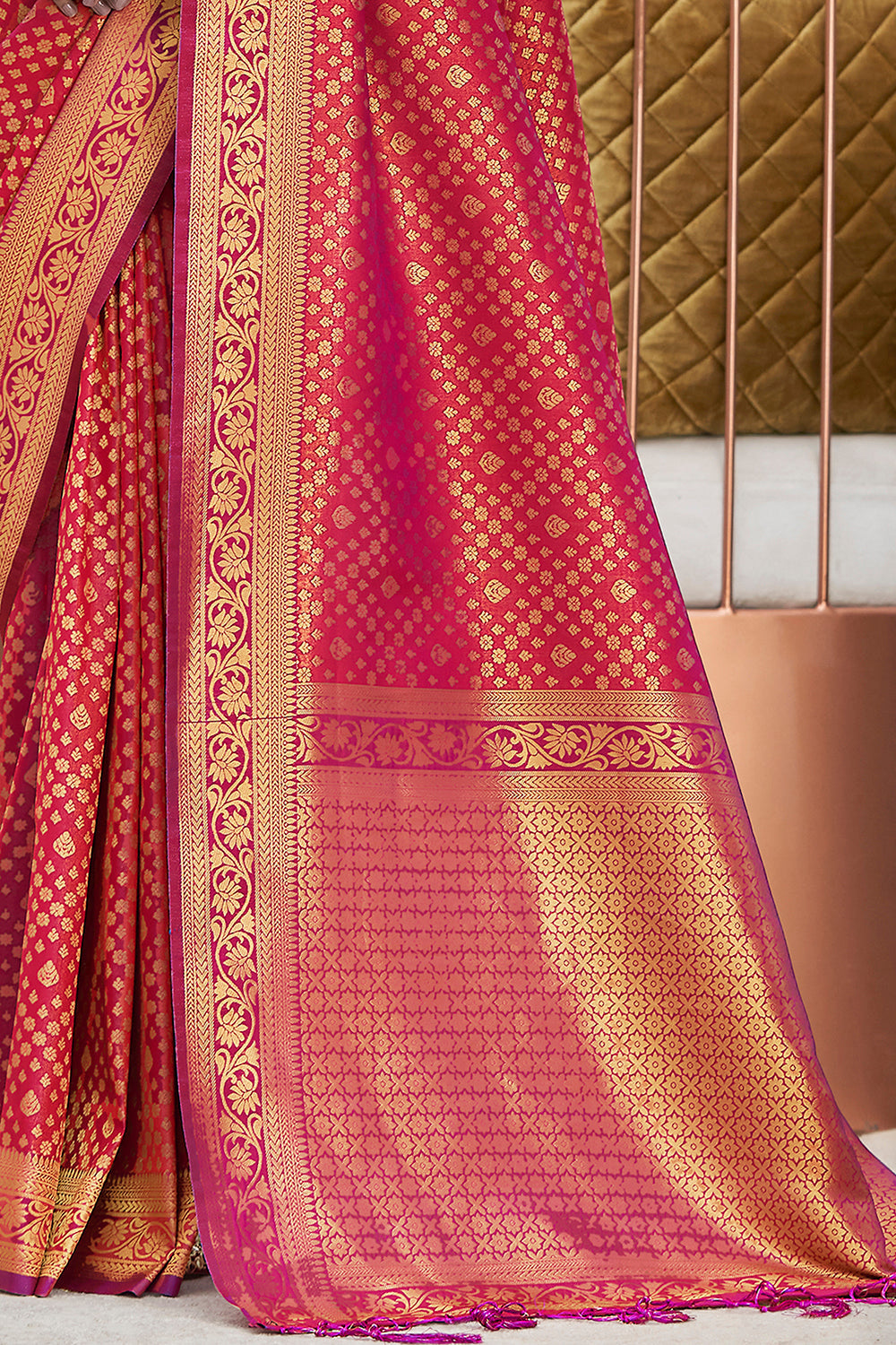 Buy MySilkLove Jasper Pink Soft Kanjivaram Silk Saree Online