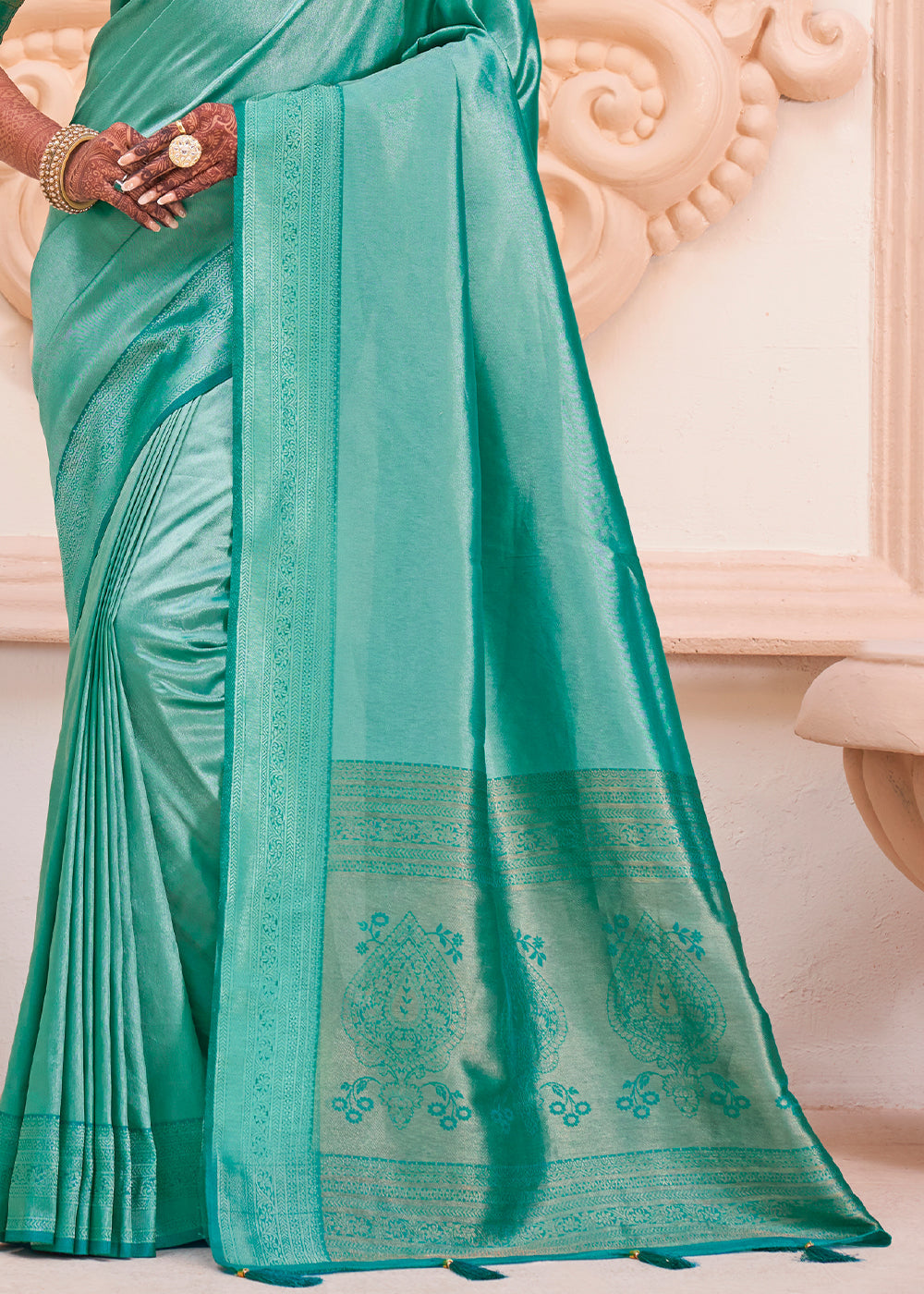 Buy MySilkLove Jewel Blue Zari Woven Designer Saree Online