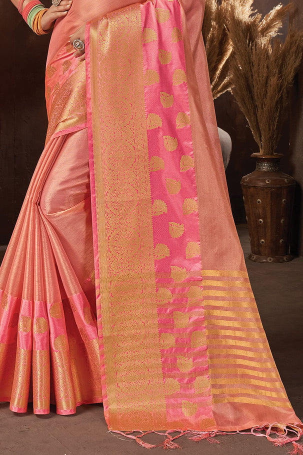 Buy MySilkLove Mona Lisa Pink Organza Saree Online