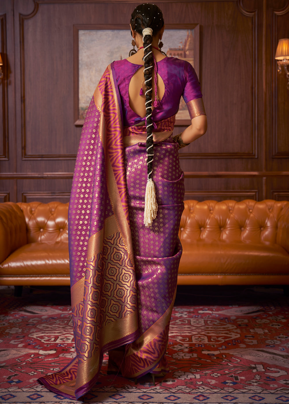 MySilkLove Mystic Purple Woven Banarasi silk saree
