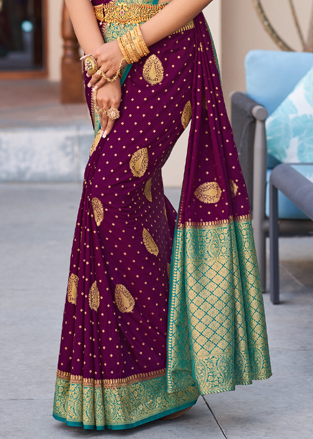 Buy MySilkLove Rose Dust Purple Woven Banarasi Crepe Silk Saree Online