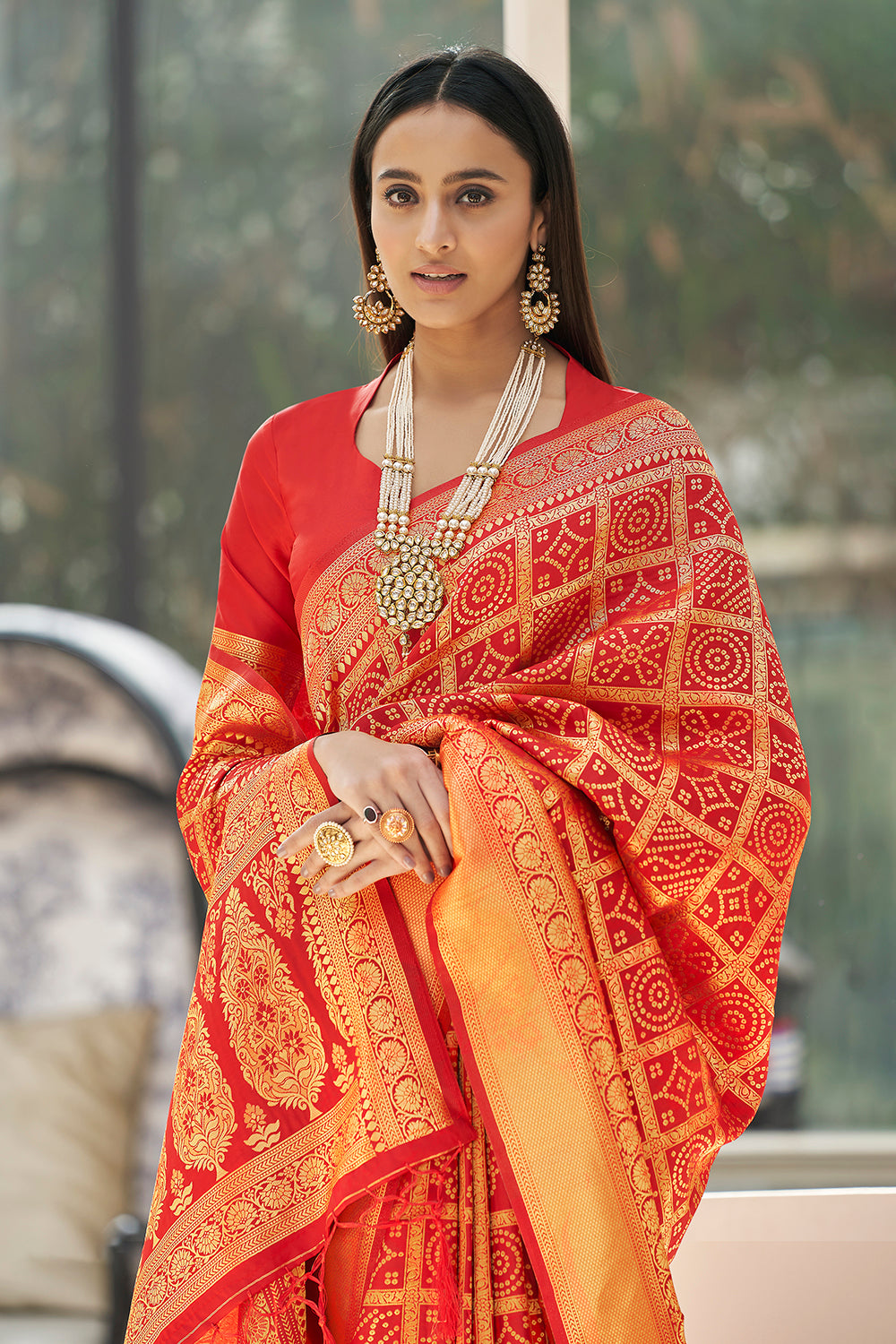 Buy MySilkLove Flame Pea Red Soft Kanjivaram Silk Saree Online