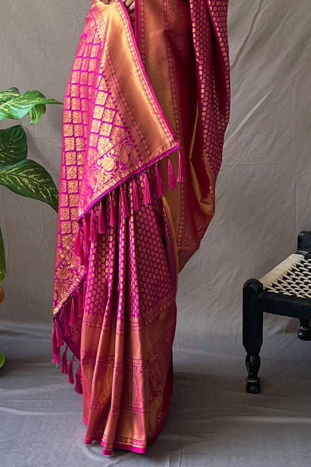 Buy MySilkLove Frostbite Purple Kanjivaram Silk Saree Online