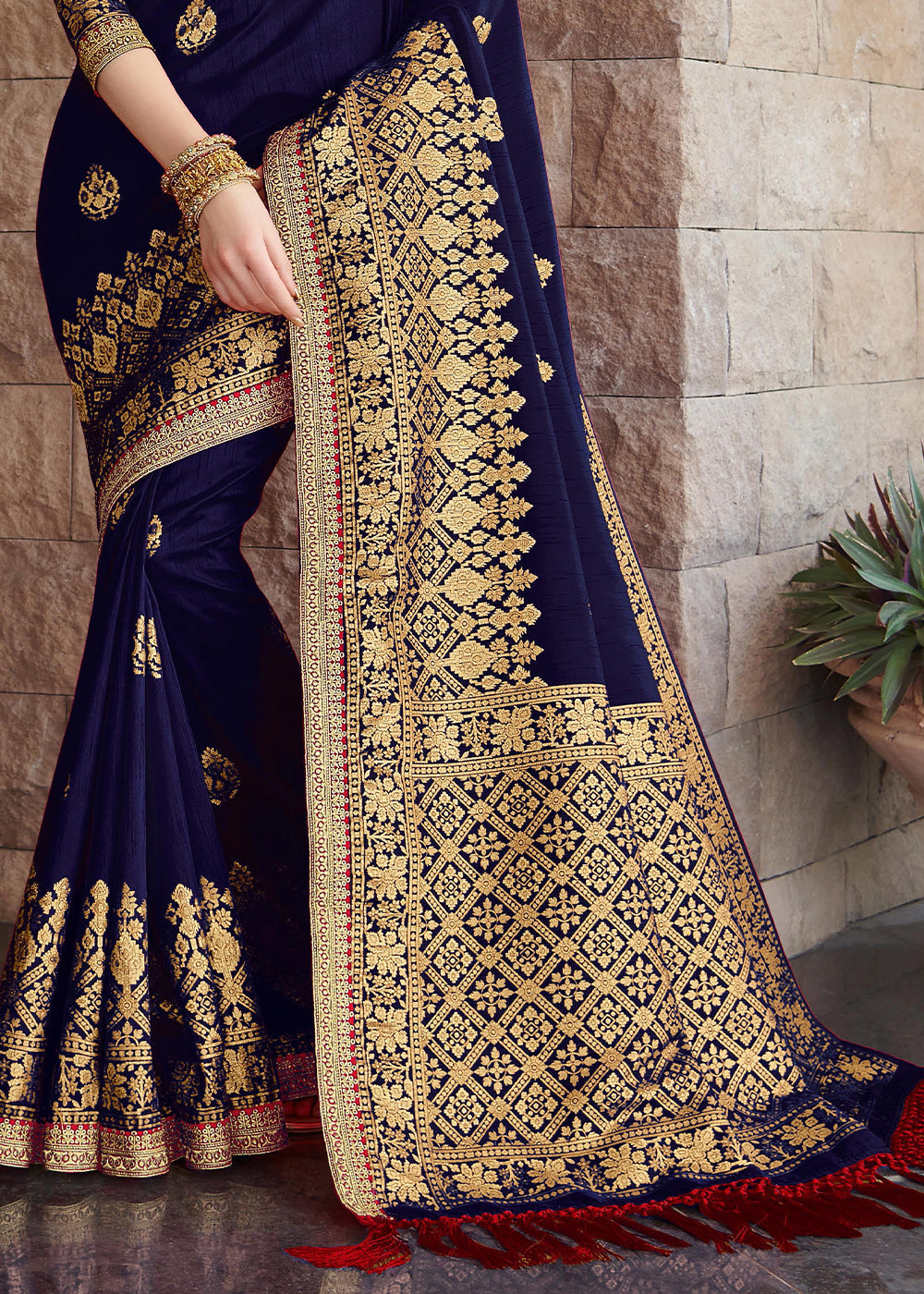 Buy MySilkLove Firefly Blue Zari Woven Banarasi Silk Saree Online