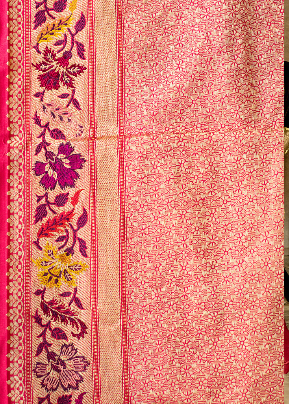 Buy MySilkLove Carnation Red Hand Woven Katan Pure Silk Saree Online