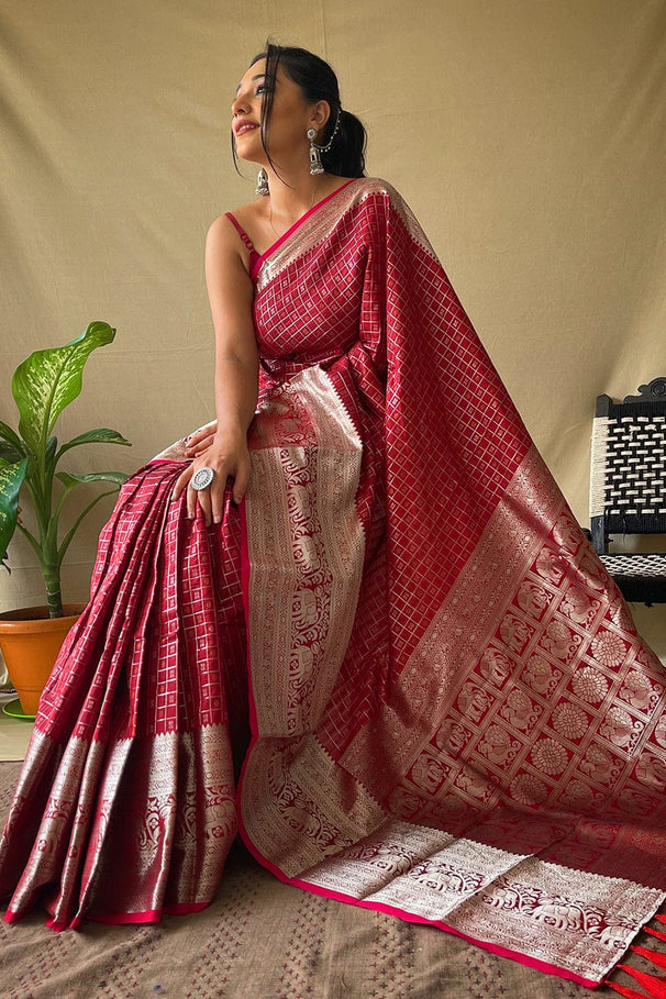 MySilkLove Crail Red Kanjivaram Silk Saree