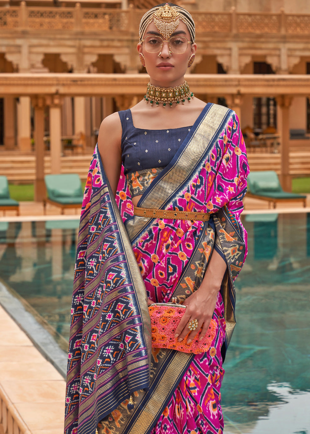 Buy MySilkLove Hopbush Purple Woven Patola Silk Saree Online