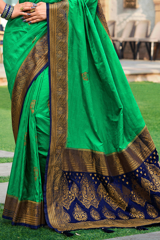 Buy MySilkLove Salem Green Kanjivaram Saree Online