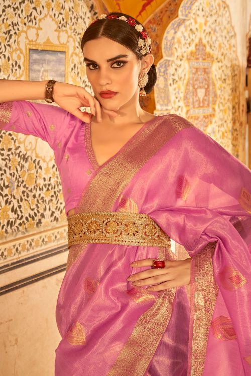 MySilkLove Carissma Pink Banarasi Silk Saree