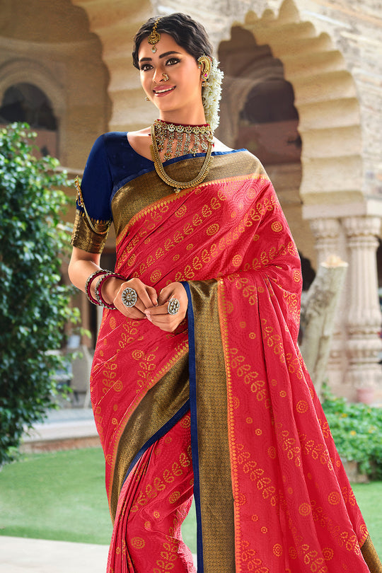 Buy MySilkLove Salmon Pearl Pink Kanjivaram Saree Online