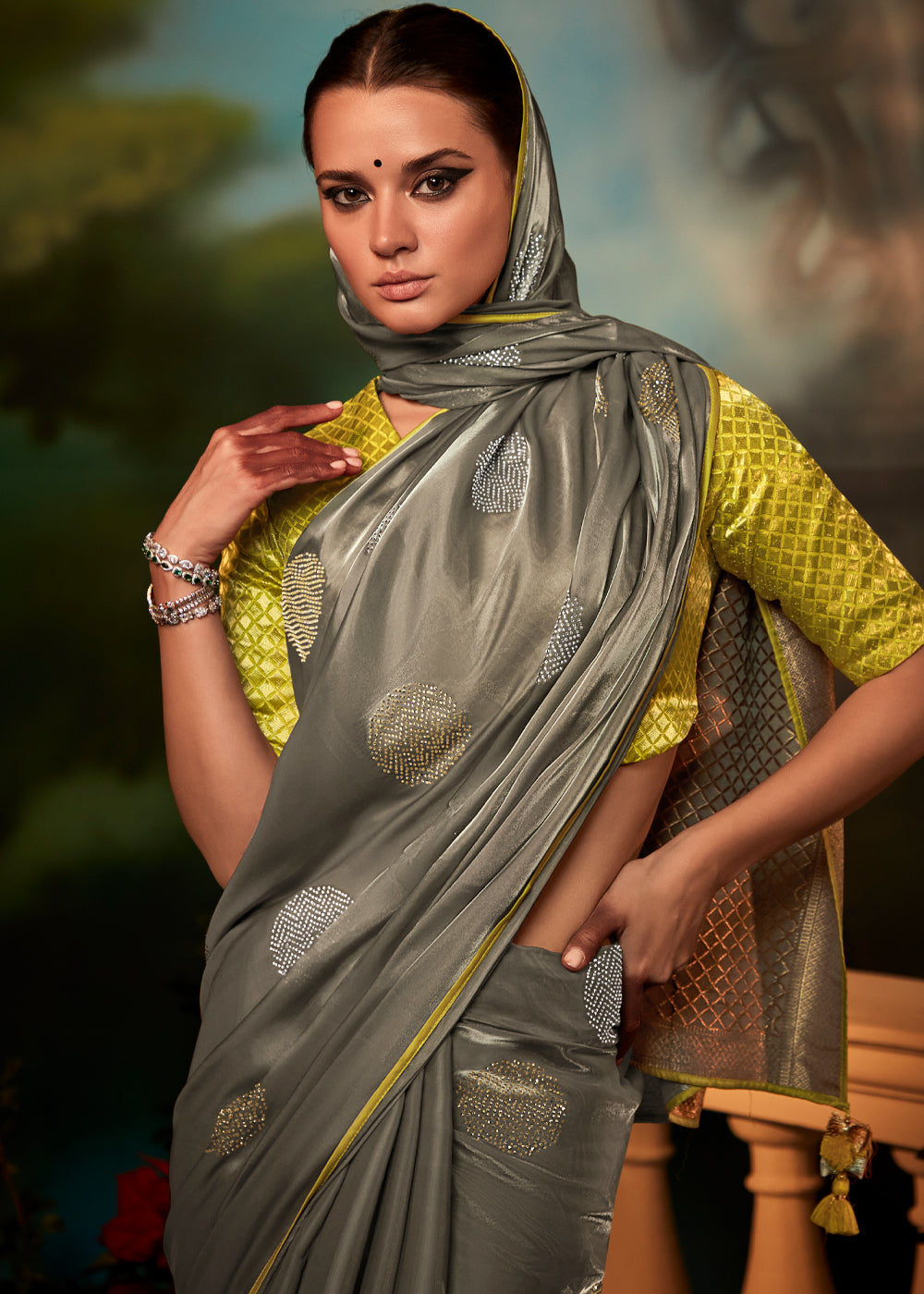 Buy MySilkLove Pine Cone Green Woven Banarasi Soft Silk Designer Saree Online