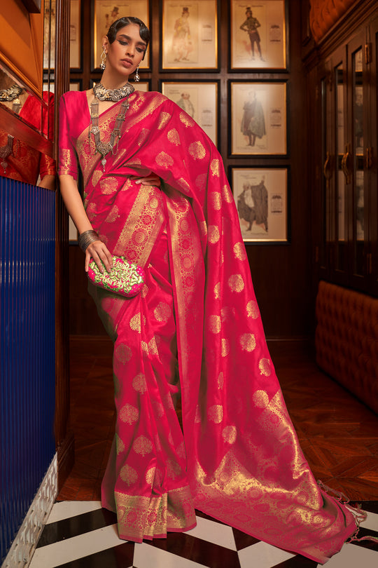 Buy MySilkLove Cherry Red Kanjivaram Silk Saree Online