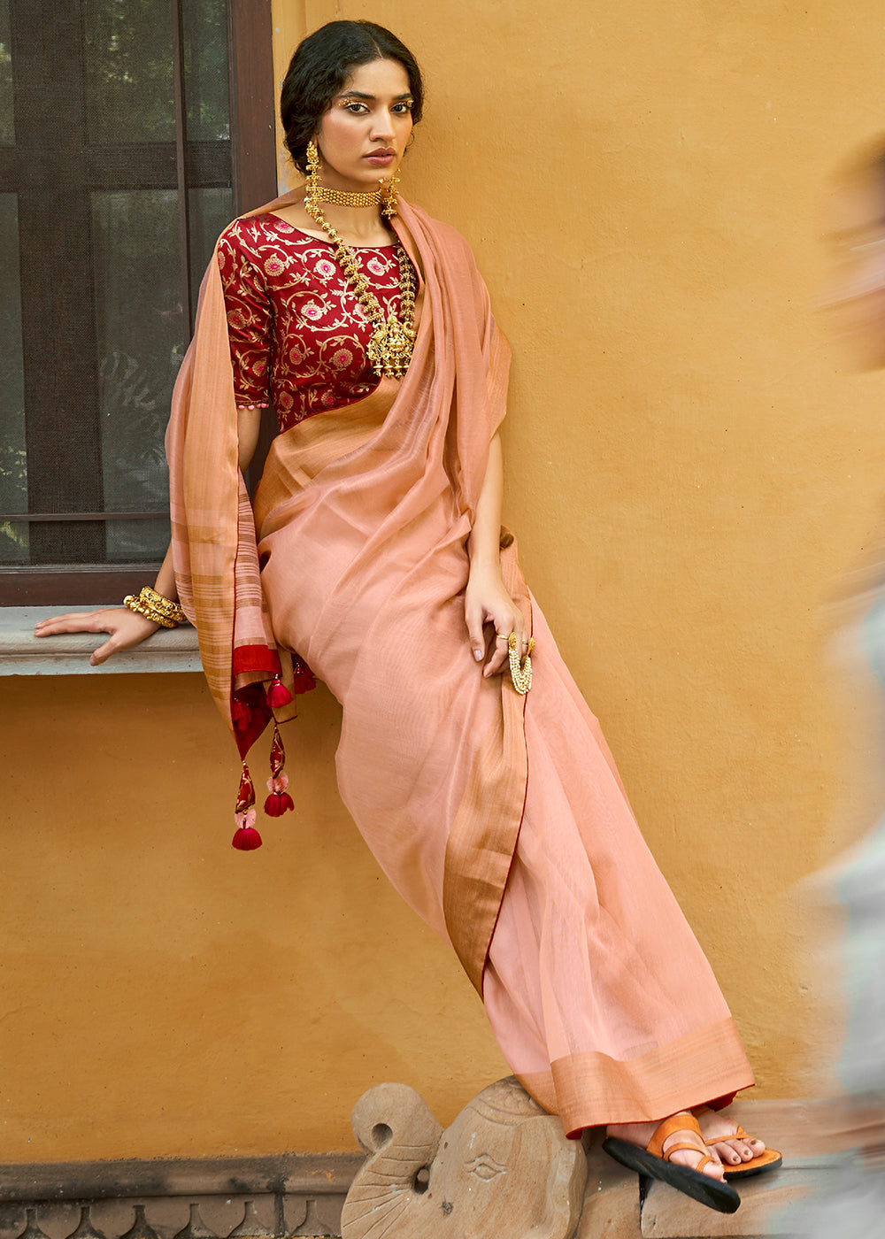 Buy MySilkLove Tonys Pink Soft Tissue Organza Silk Saree Online