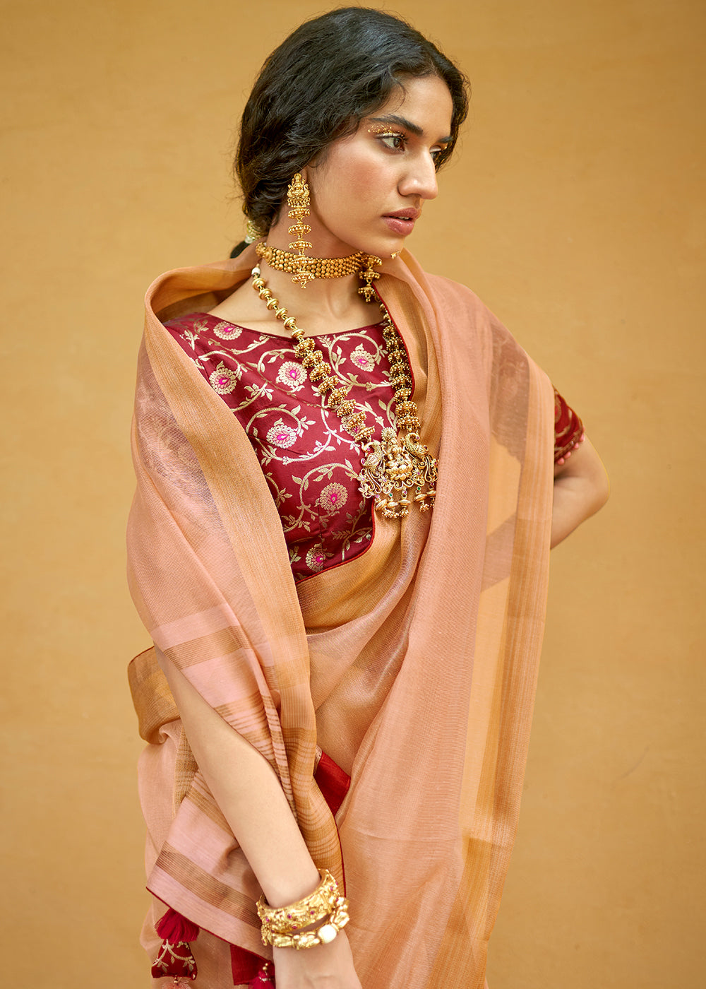 Buy MySilkLove Tonys Pink Soft Tissue Organza Silk Saree Online