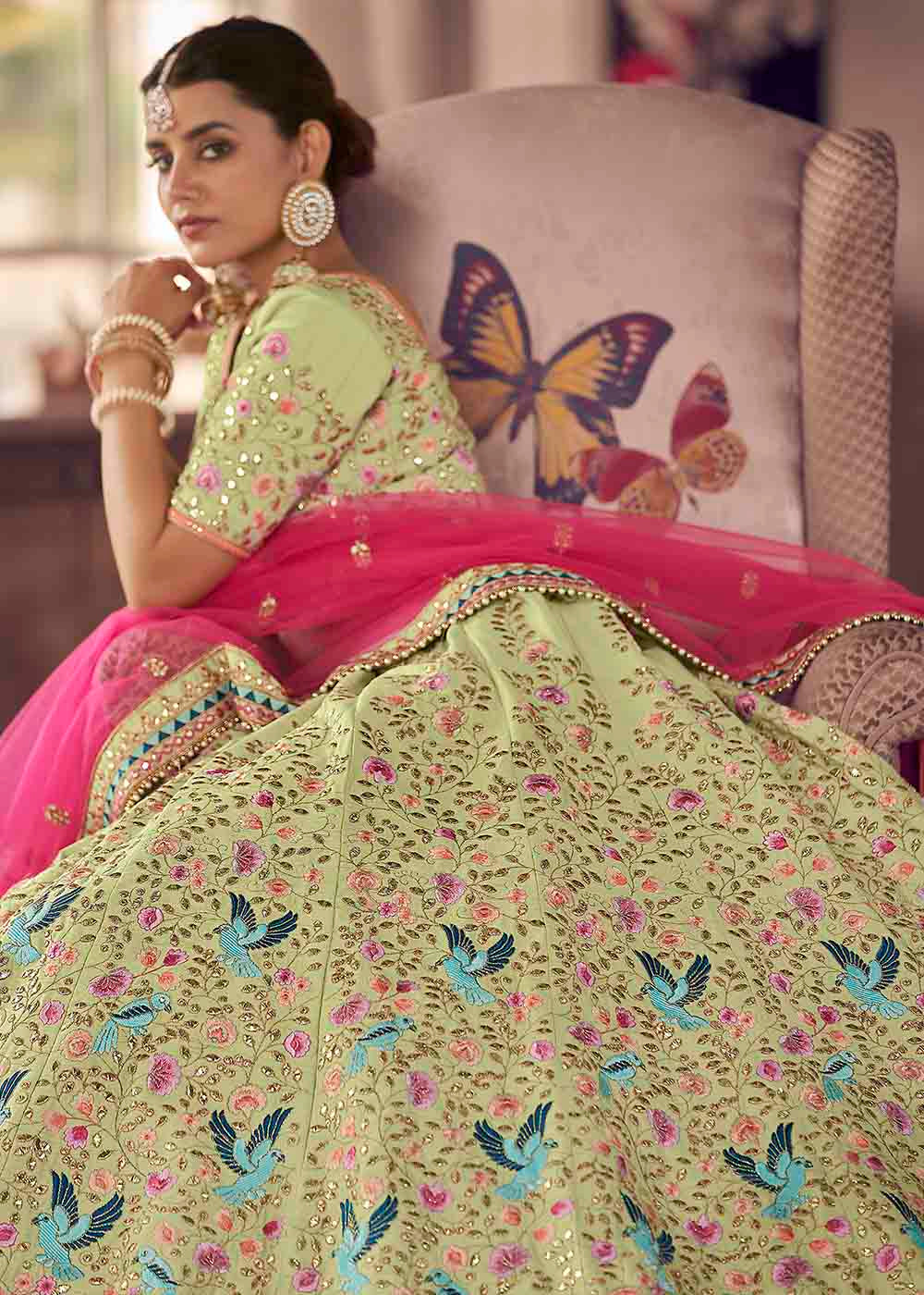 Buy MySilkLove Zombie Yellow Art Silk Lehenga Choli Online